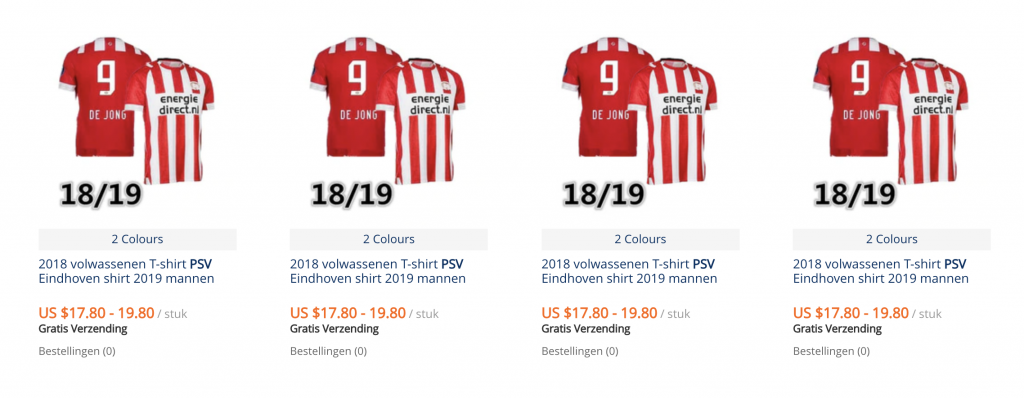 Zijn bekend Etna Factuur PSV Shirt AliExpress, hoe bestel je die? - iChina